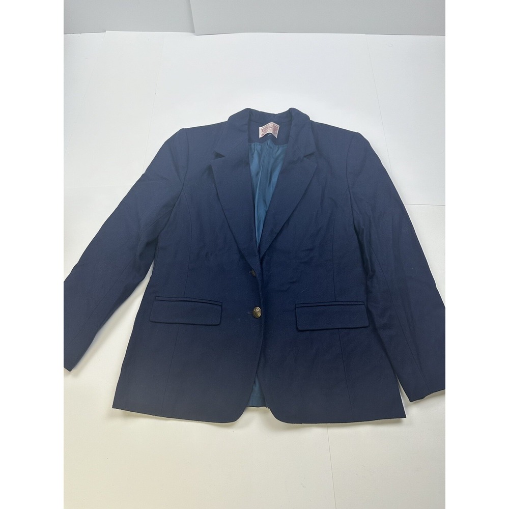 Vintage Pendleton Blazer Womens 8 Petite Navy Blue Blazer 100% Virgin Wool